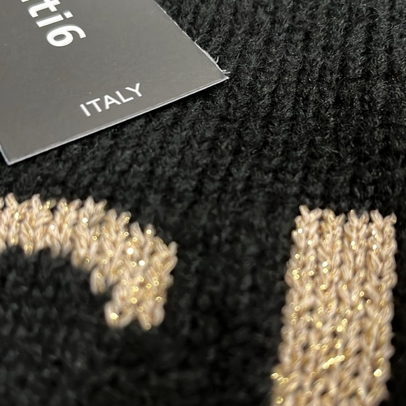 MADE IN ITALY LONG SLEEVE STITCHED LUREX NECK EXPECT PRINT - Picture 9 of 9